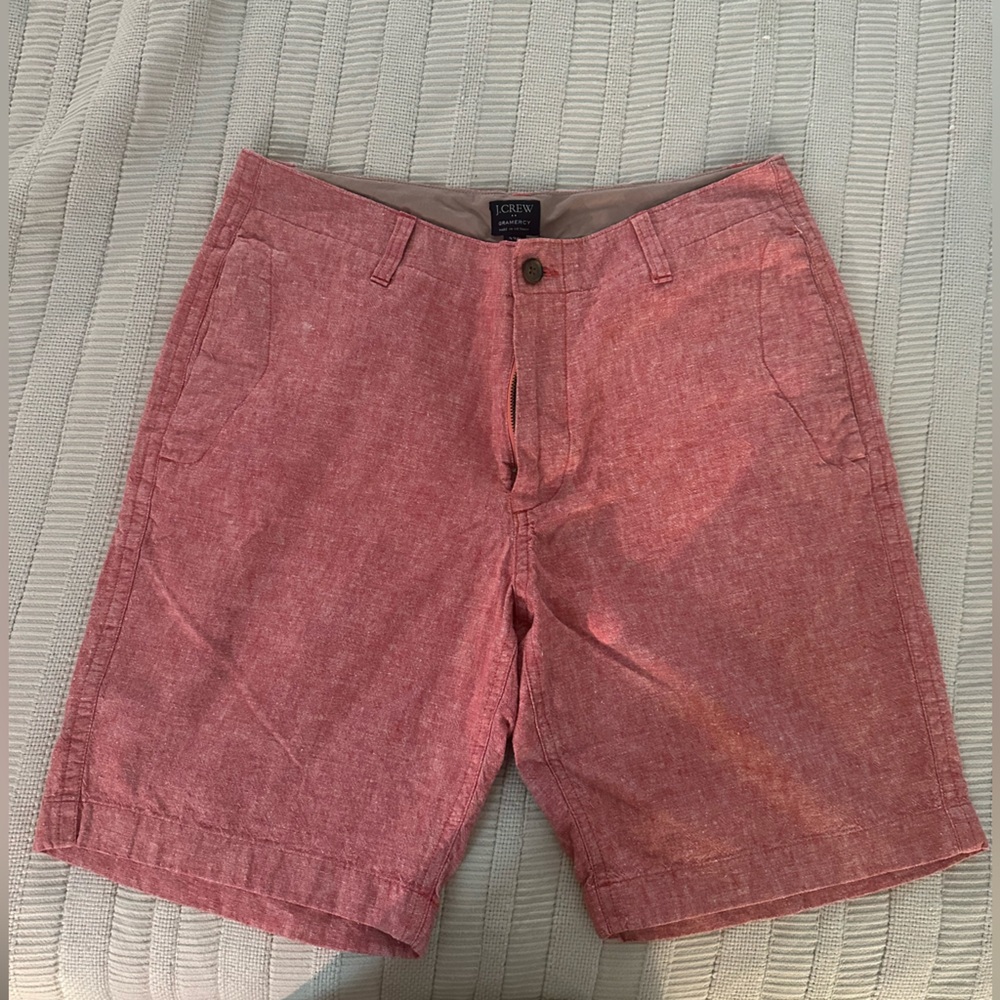 J. Crew Coral Linen Shorts